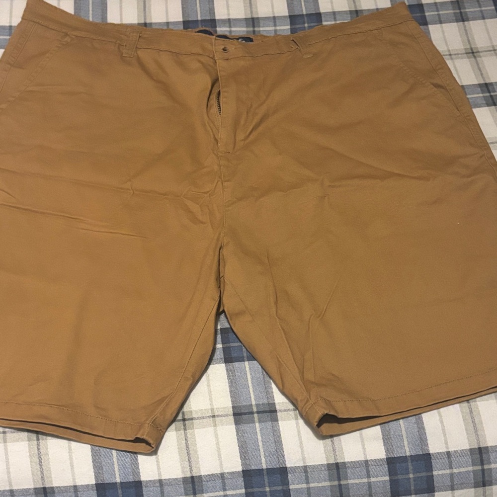 Classic Men's Brown Flat Front Shorts
